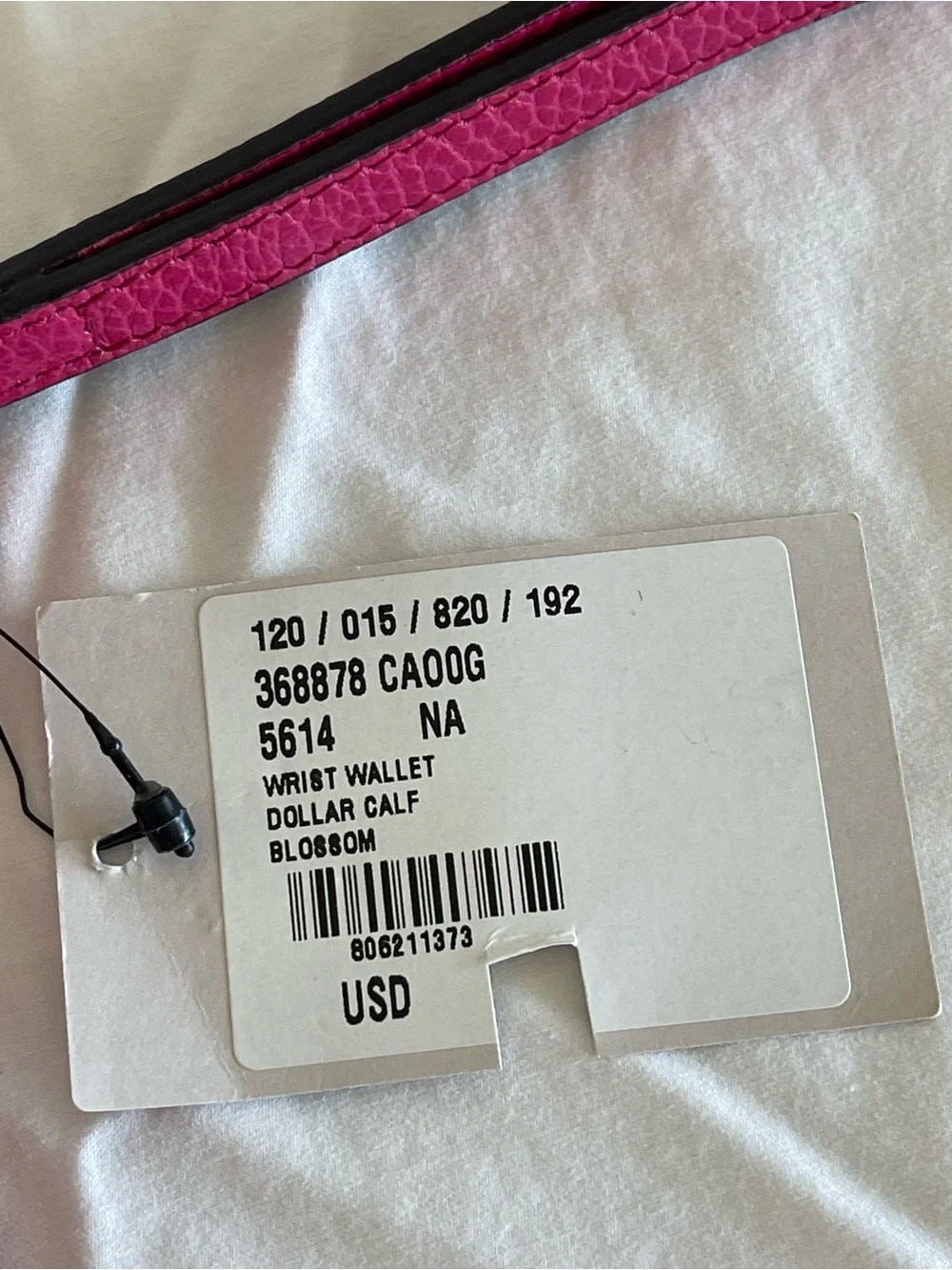 Authentic Gucci 368878 Wristlet Wallet Pouch Leather Hot Pink New